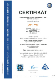 Zertifikat ISO 27001_2014 CZ